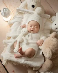 Newborn Baby Photography Clothing Baby Photography Knitted Clothes Full Moon Photography Props Hundred Days Photography Set