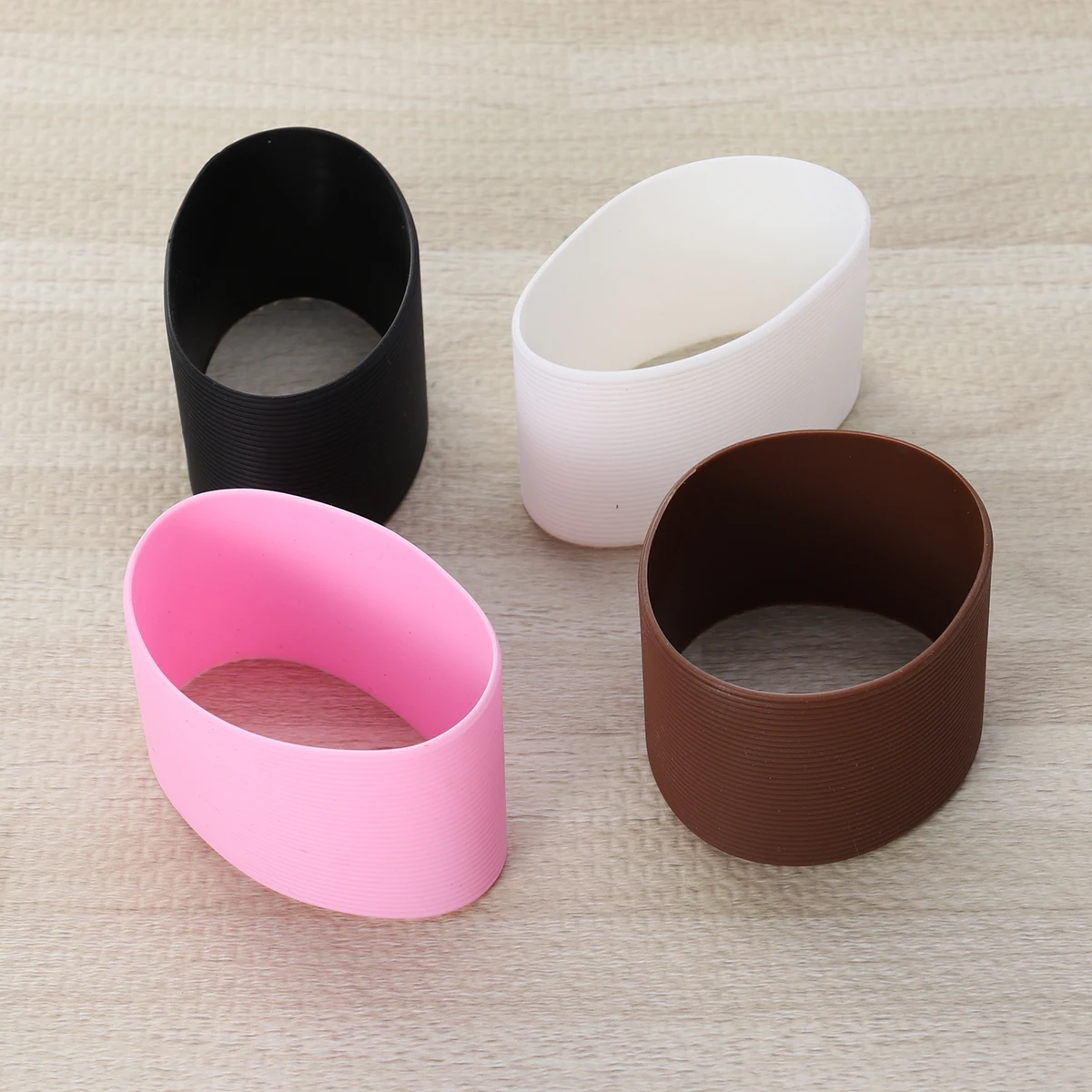 

5pcs Durable Silicone Cup Sleeve HeatResistant NonSlip Protective Bottle Cover For Camping TravelReusable Water Bottle
