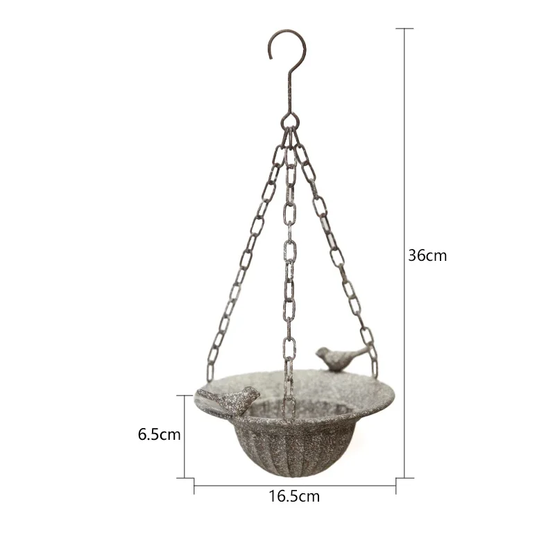 Home Furnishings Courtyard Hanging Decoration Garden Ironwork Retro Style Make Old Iron Chains Birds Flower Pot Hat Shape Vase