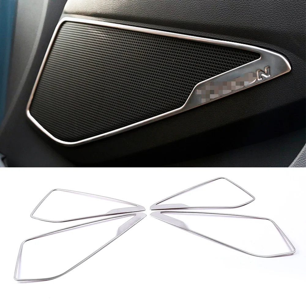 For Hyundai Tucson 2015-2020 Inner Door Speaker Audio Ring Cover Sound Frame Trim Auto Stainless Steel Decorative Sticker