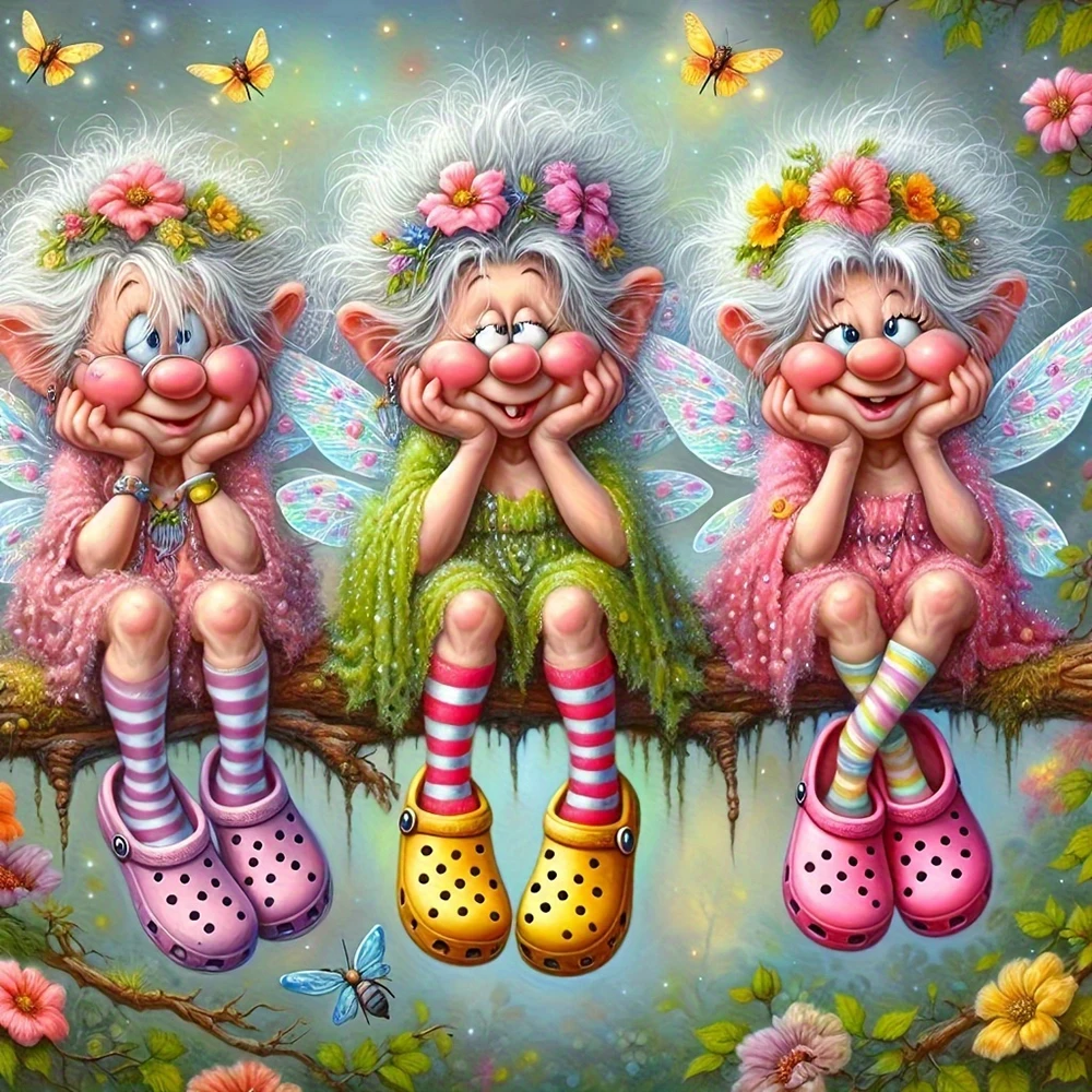 EverShine DIY Diamant Malerei Cartoon Porträt 5D voller Bohrer Mosaik alte Frau Stickerei Flügel Kunsthandwerk Geschenk Home Dekoration