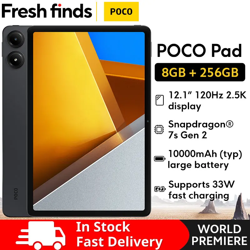 [Światowa premiera] POCO Pad Wersja globalna 12,1-calowy tablet z wyświetlaczem 2,5 K Snapdragon 7s Gen 2 Octa core 10000 mAh Bateria Dolby Atmos