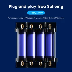 21700 18650 DIY Lithium Battery Holder 6P 8P Battery Storage Box PC Plastic Energy Storage Kit House For Power Bank No Soldering