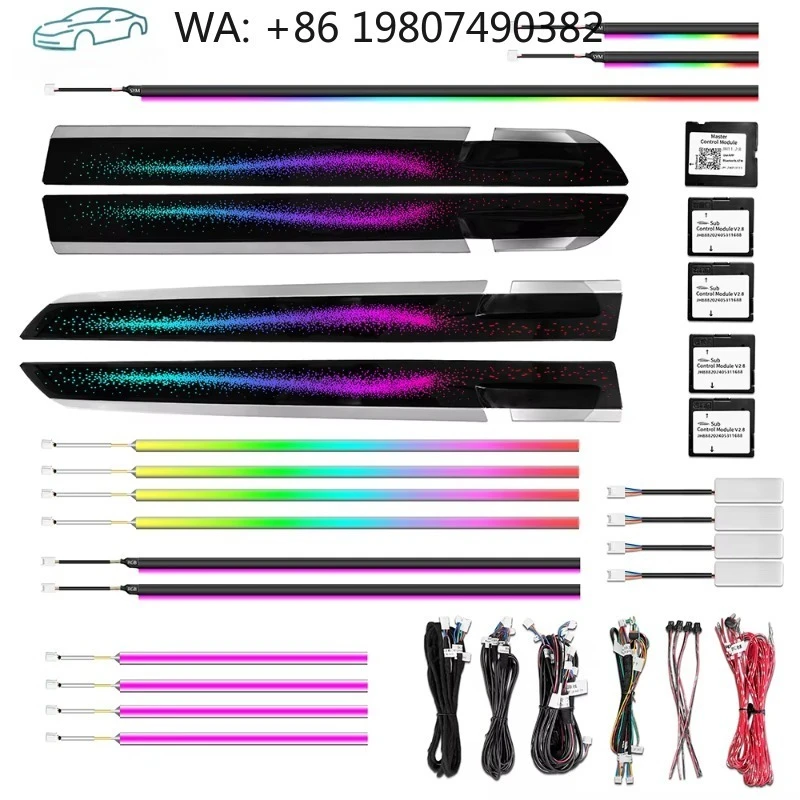 Lâmpada de Atmosfera LED Dinâmica de 64 Cores, Faixa de Luz Ambiente para Sedan Luxuoso F01 F02 2009-2014, Acessório de Decoração Completa para Carro