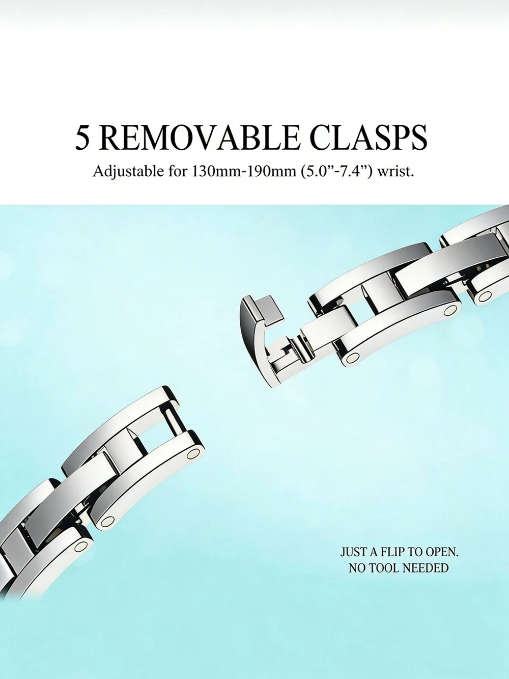 Luxuriöses Edelstahl-Armband für Apple Watch, Damen-Serie 11/8/7/6/10/9, 40mm 41mm 38mm 42mm 44mm 45mm 46mm – Detail 6