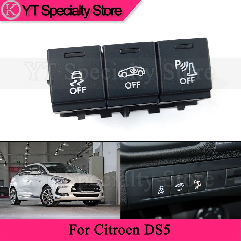 

Kamshing Instrument Panel Lower Multi-function Switch ESP Switch Parking Sensor Button For Citroen DS5 Astern Radar Switch