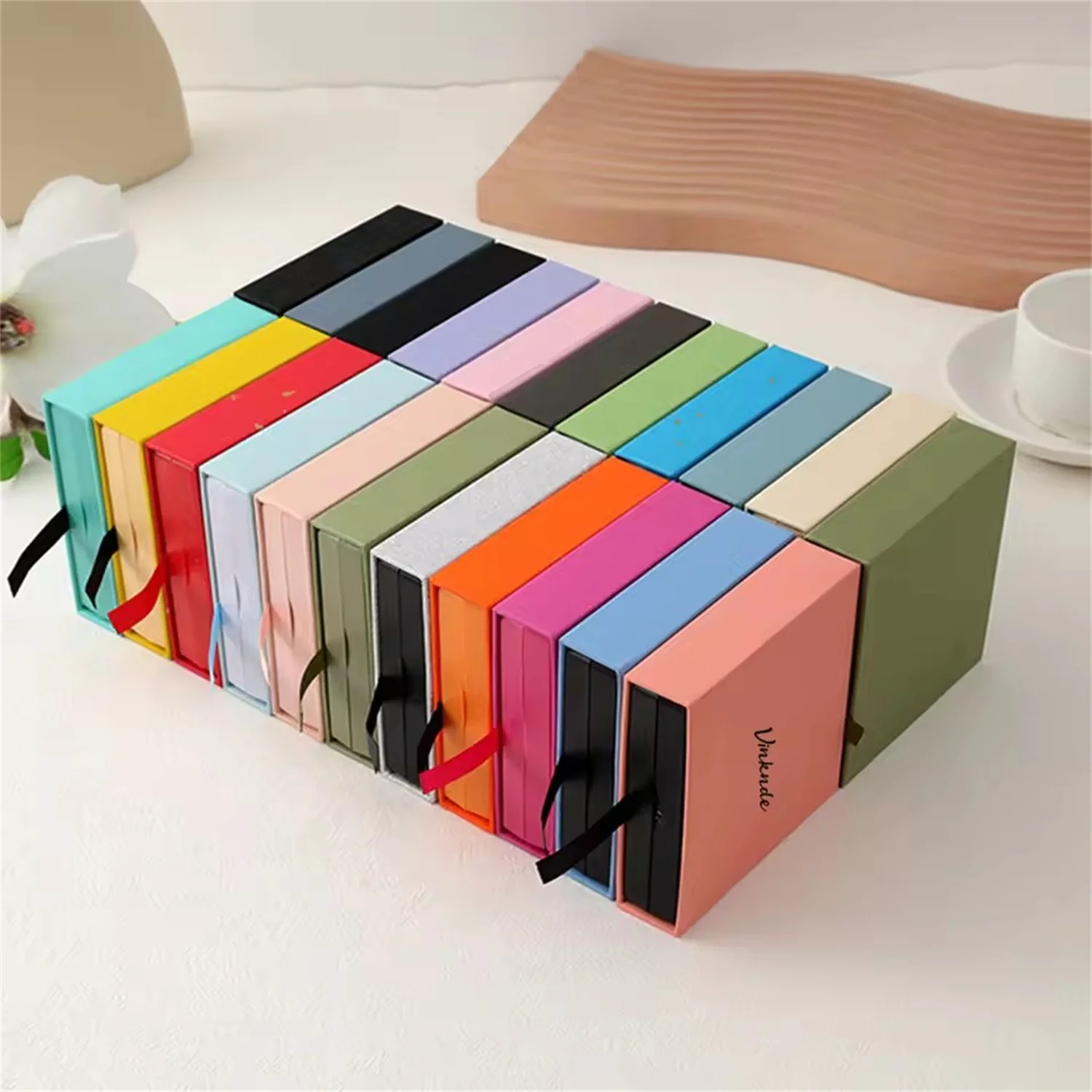 

Custom Logo Floating Frame Jewelry Display Case PE Film Transparent Archival Box with Paper Drawer Floating Retail Ready Package