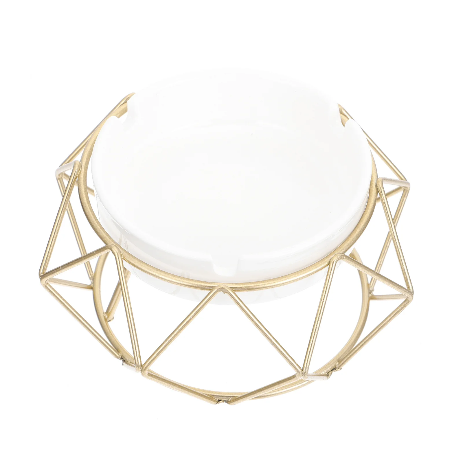 

Home Adornment Smoker Gift Decorative Ashtray Golden Geometric Shaped Household Furnishing