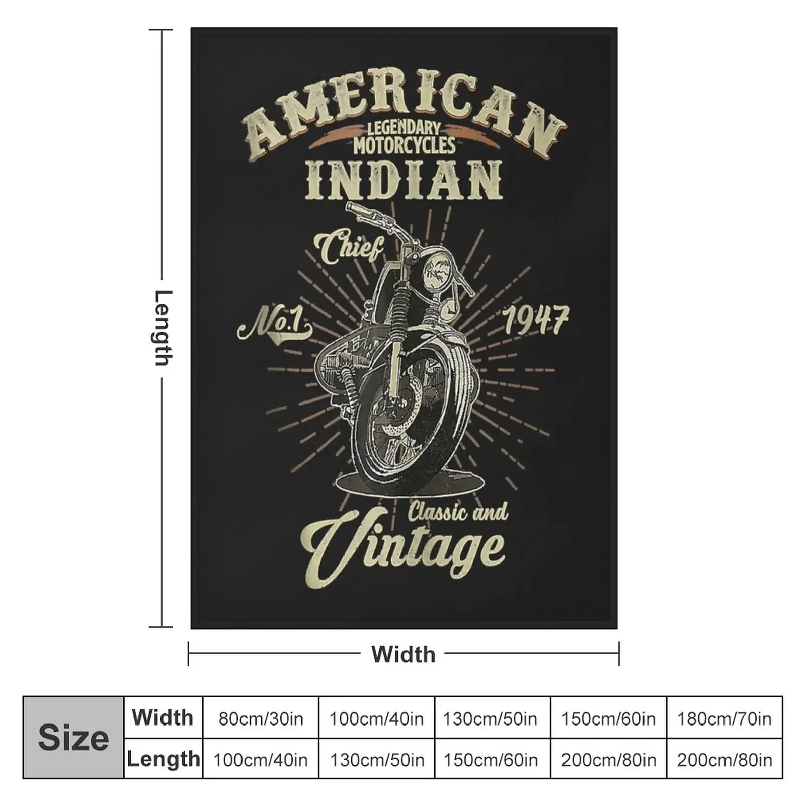 Vintage American Motorcycle Indian for Old Biker Gifts Throw Blanket For Sofa Thin Custom valentine gift ideas Blankets