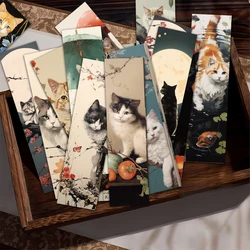 30pcs Japanese Cat Bookmark Cartoon Cute Animal Decoration Reading Page Mark Book Mark Page Holder Student Supplies Message Card