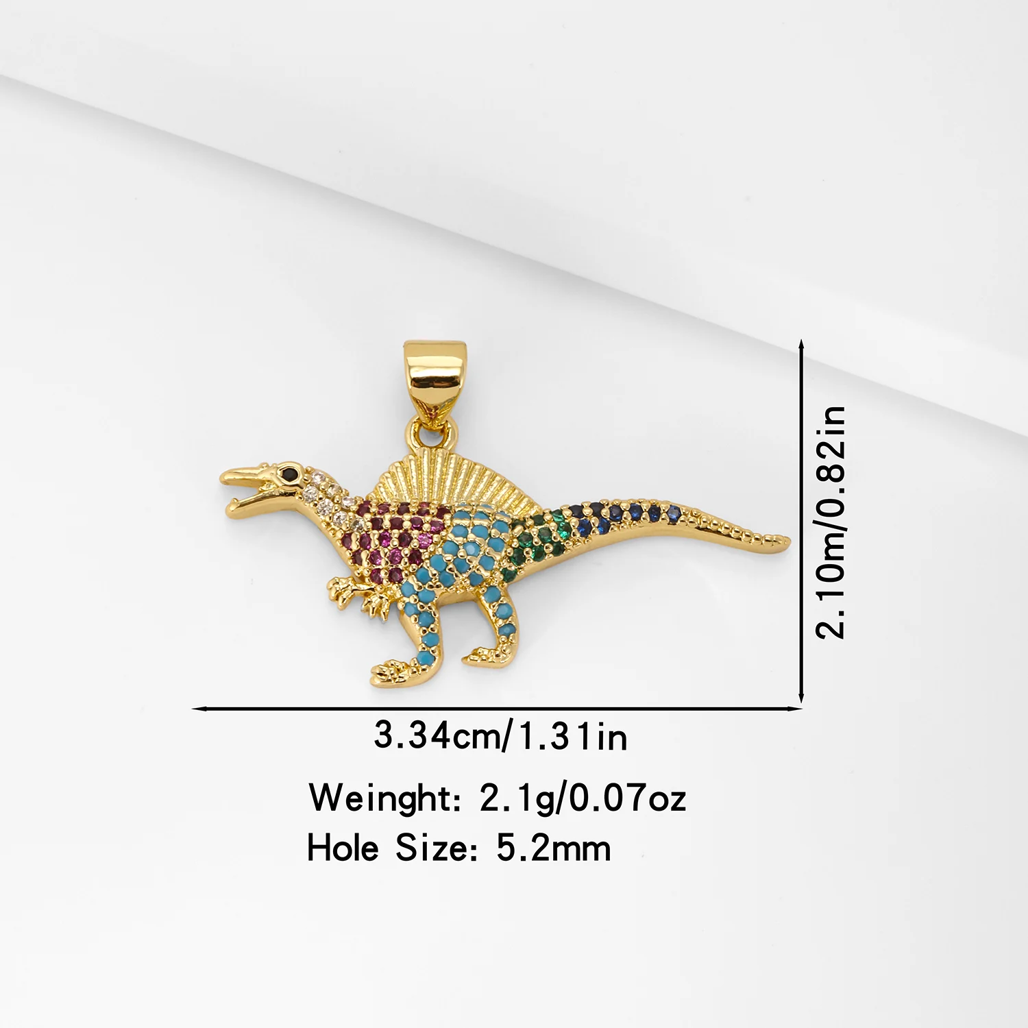 Cute Animal 6 Styles Dinosaur Pendant Fully Colorful Crystal Copper Women Men Child DIY Jewerly Party Birthday Gift Dropshipping