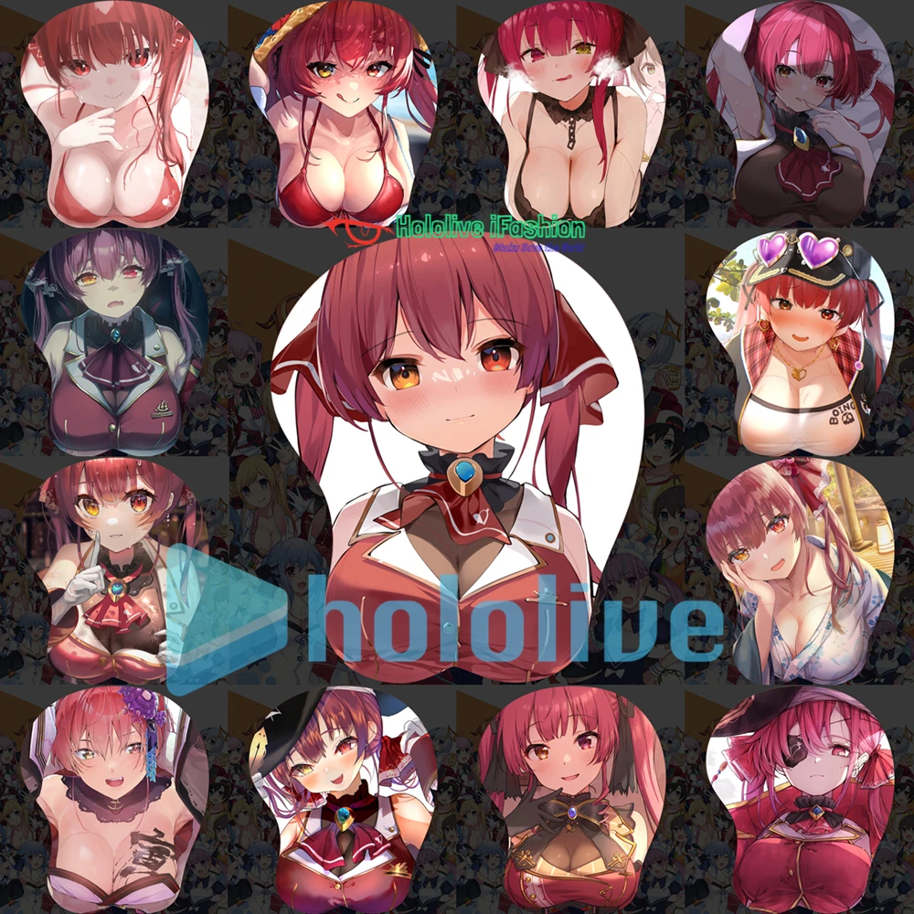 

Houshou Marine Sexy 3D Mousepad Hololive Vtuber Hand Wrist Rest Mouse Pad Mousepad Silicone Breast Oppai Soft Mouse Mat Otaku