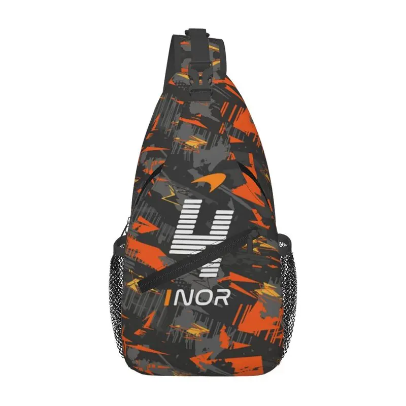 

Custom Motorcycle Racing L-Lando Norris Sling Chest Crossbody Bag Men Cool Shoulder Backpack for Travel Cycling