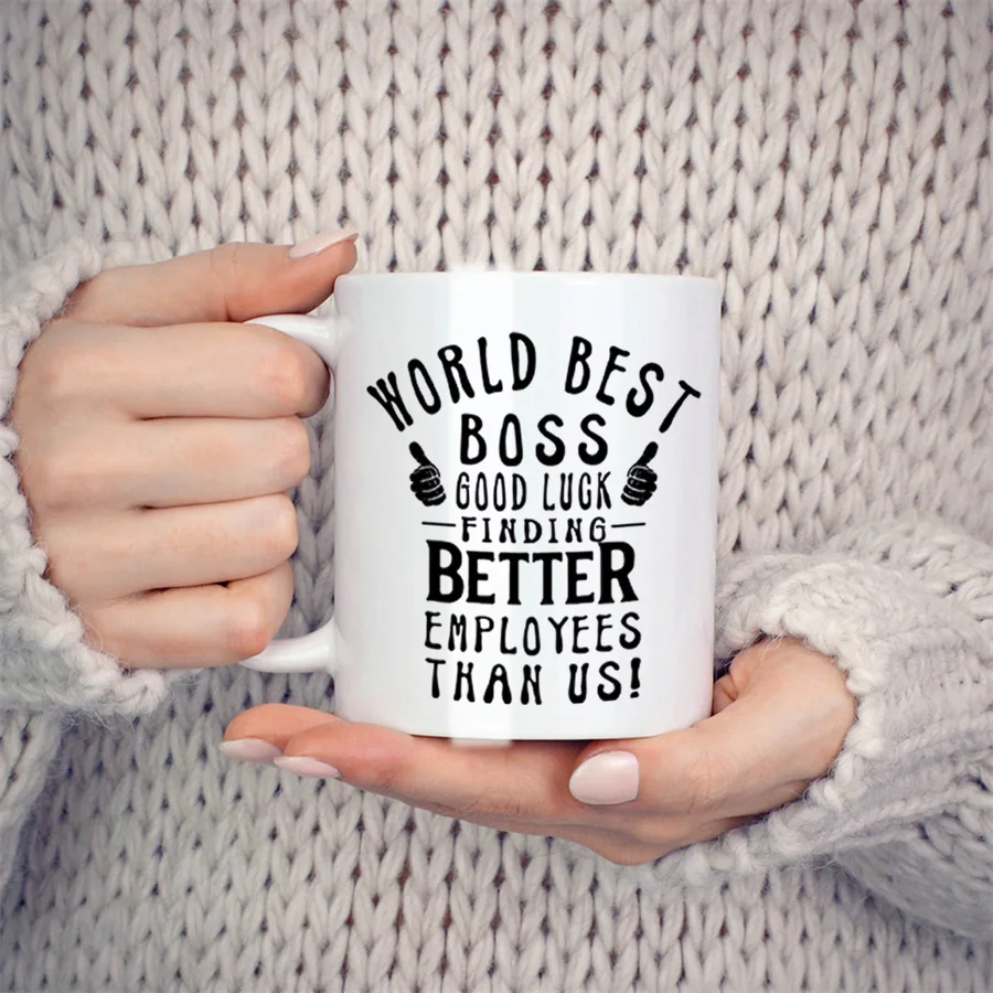 Boss Going Away Coffee Mugs, Farewell New Job Retirement Birthday Gifts for Boss Novelty Coffee Ceramic Tea Cups White 11 oz