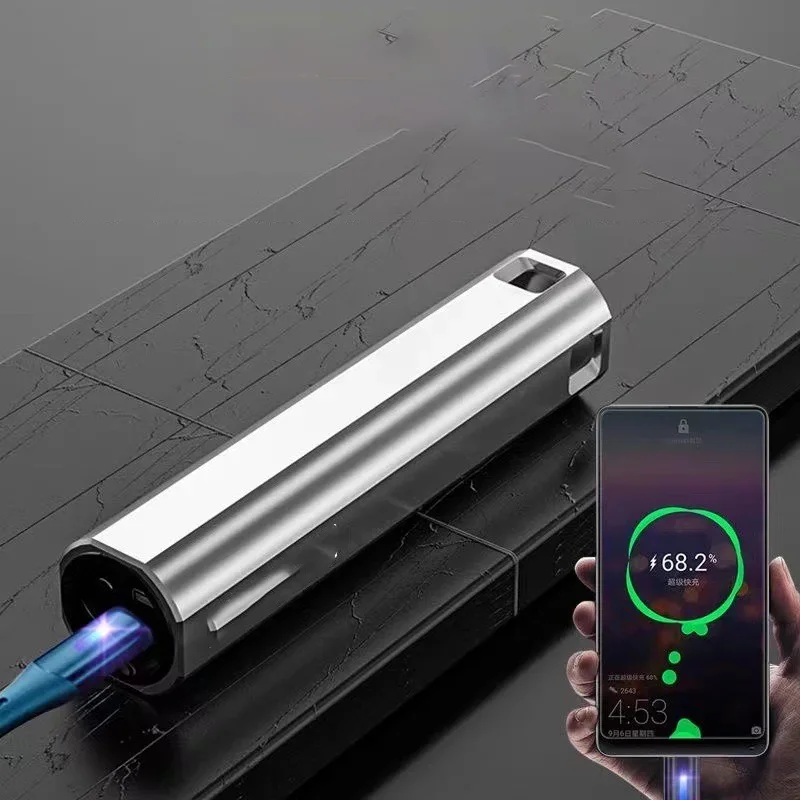 Protable Bright Flashlight 3 Modes Zoomable Hiking Flash Light Mini Phone Power Bank Flashlight Outdoor Fishing Bike Torch