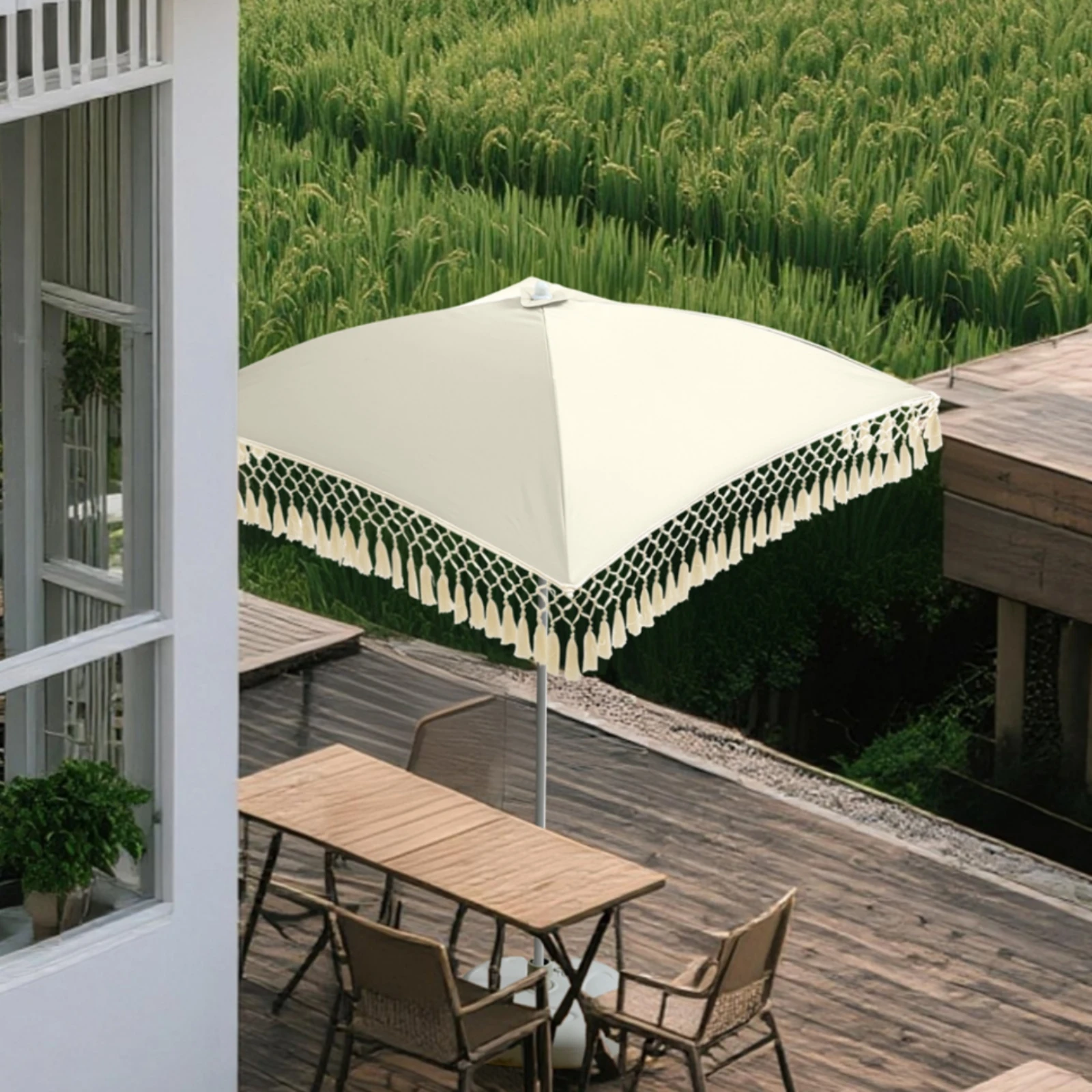 مظلة شمسية مربعة خفيفة الوزن ب - مراجعة Outdoor Furniture Umbrella وسعره