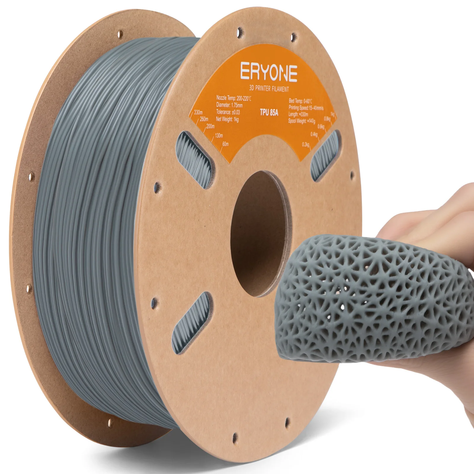 ERYONE NEUES TPU 85A Filament 1,75mm +/-0,03mm, Flexibles TPU 85A 3D-Drucker Filament zum Niedrigstpreis