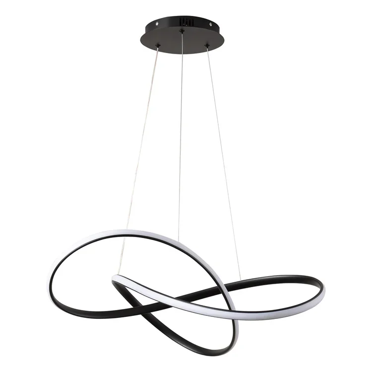 Original brand newModern Minimalist Luxury Fixtures Round Black Ring Dining Room Ceiling Hanging Black Fancy Led Smart Home Ligh