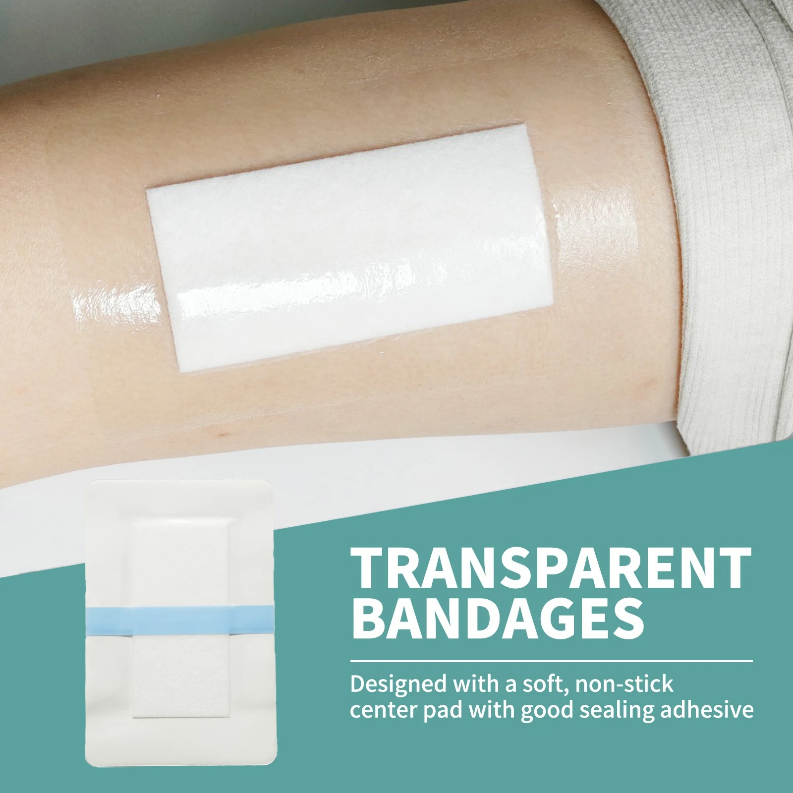 30PCS Waterproof Wound Dressings, Soft Gauze Pads, Center Latex Free Bandages, Self-Adhesive Wound Dressings, Skin Friendly