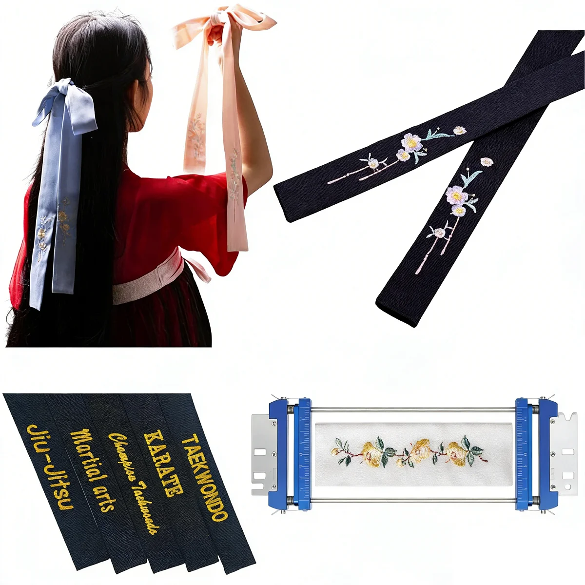 2.6x7.8inch/65x200mm  Metal Belt Embroidery Hoop for Smartstitch Embroidery Machine | Metal Frame Ideal for Karate Belts,