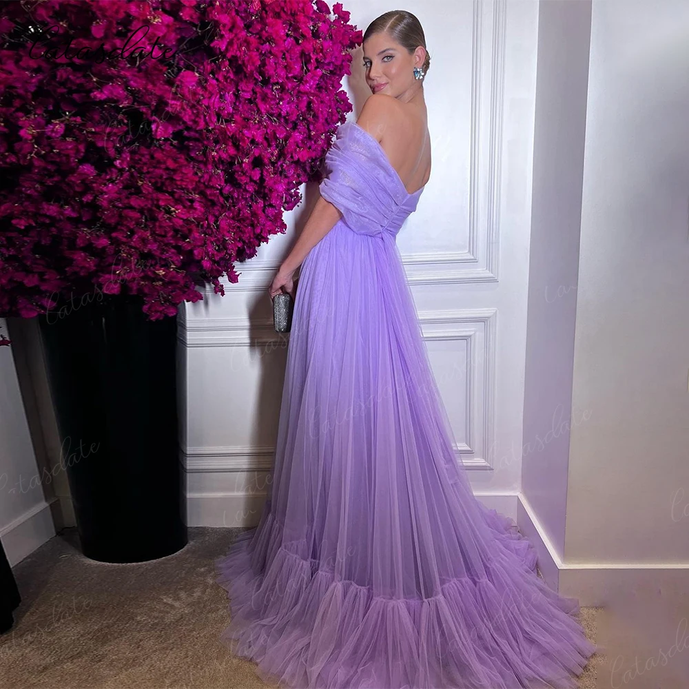 Catasdate Off Shoulder Lavender Evening Dress Elegant Engagement Dresses A Line Prom Gown Luxury Dress for Gala Party 2024