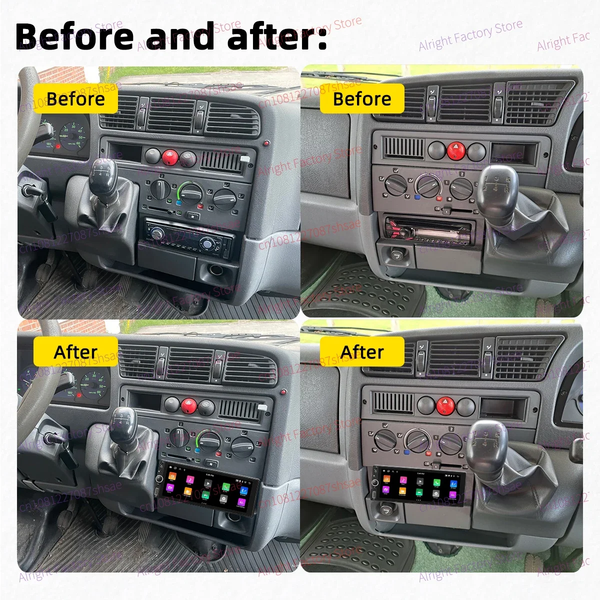 CarPlay Android Auto 1Din วิทยุ Android มัลติมีเดียสําหรับรถยนต์สําหรับ Fiat Ducato Citroen Relay 1995-2002 6.86 "หน้าจอสเตอริโอหน่วย GPS