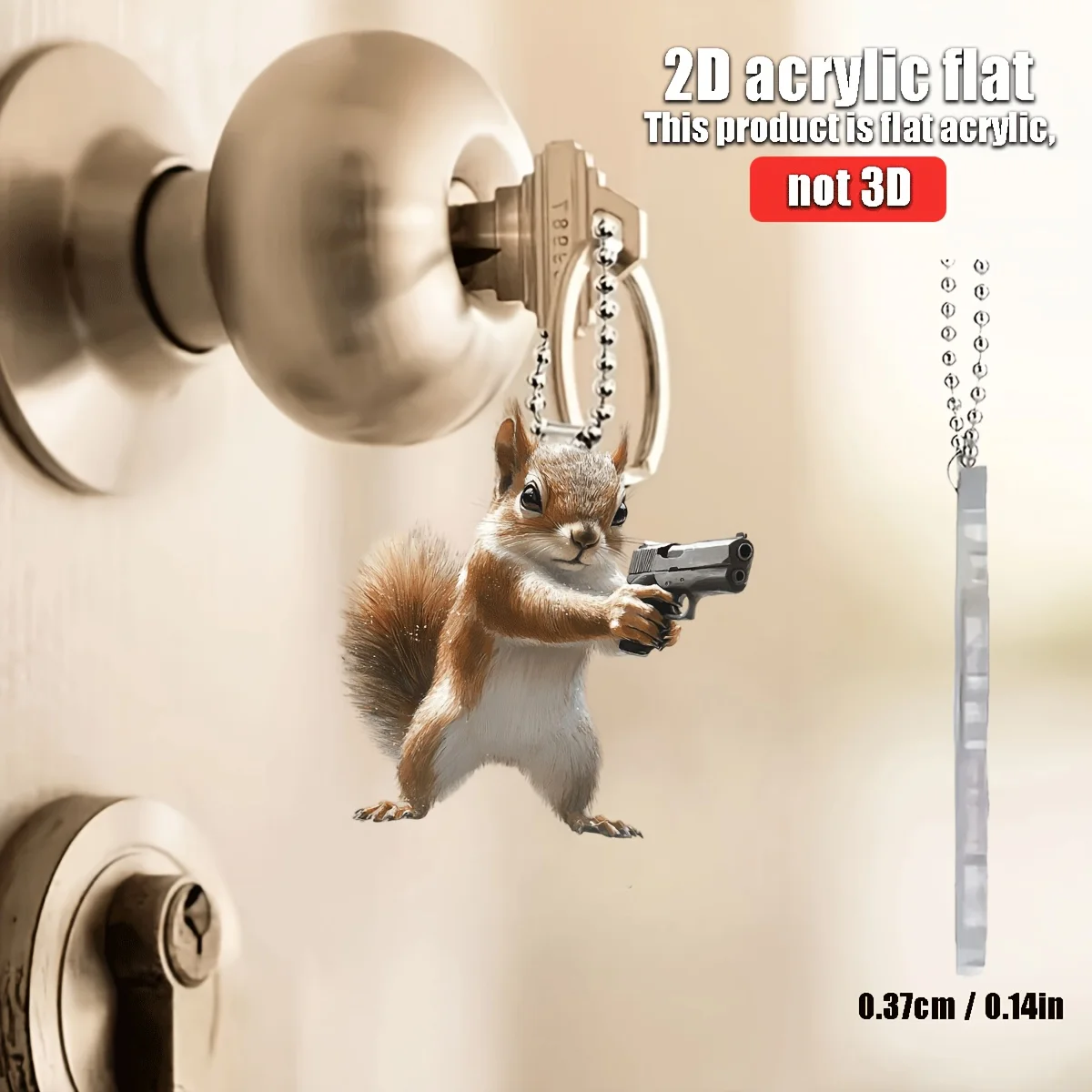 سنجاب مضحك ثنائي الأبعاد مع قلادة تستخدم لتزيين السيارة المعلقة ديكور ممتع ديكور المنزل ملحقات حقيبة الظهر سلاسل المفاتيح #6