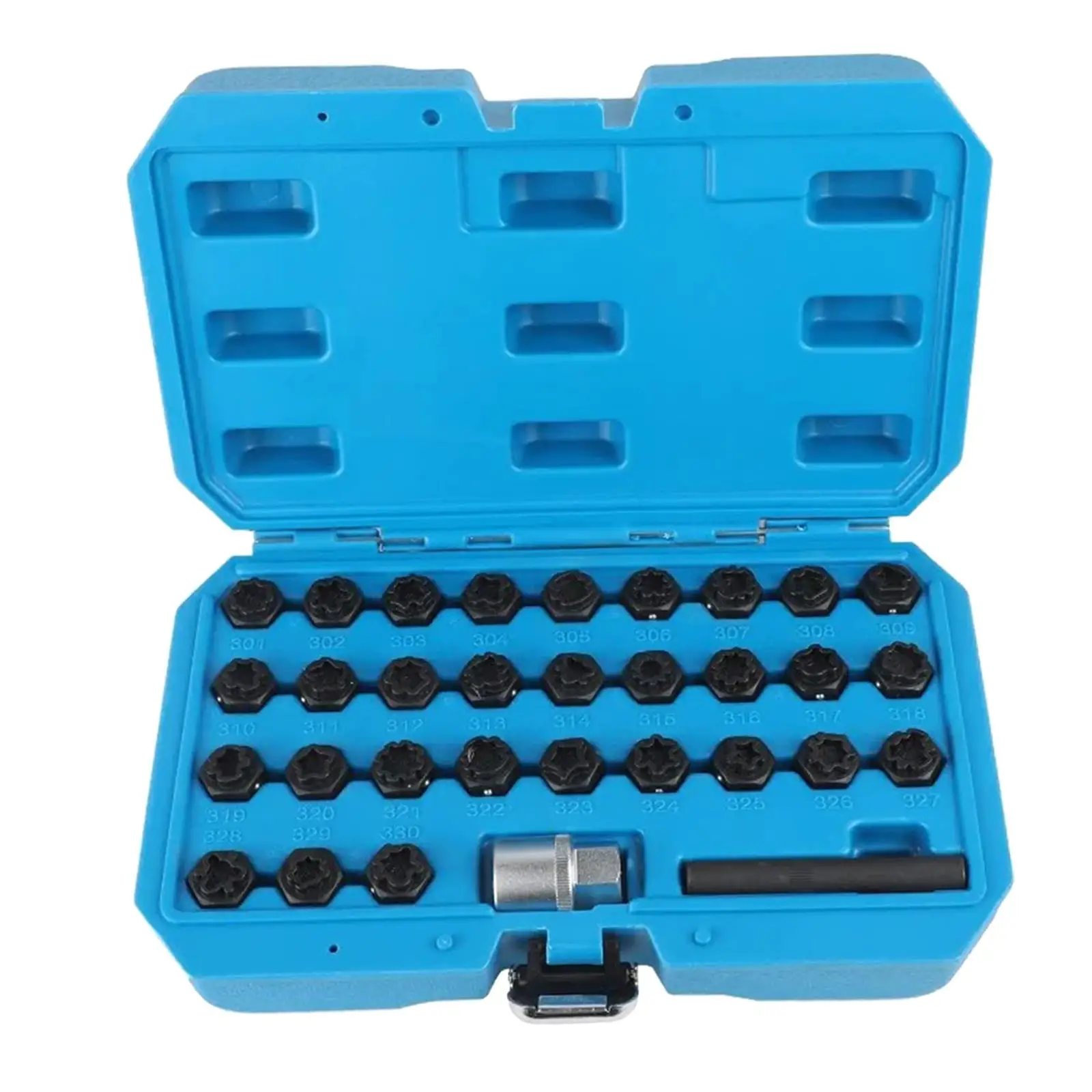 

32Pcs Wheel Lock Nut Removal Kit Installation Tool Screw Remover 30Pcs Key Adapters for Mercedes-benz Accessory with Carry Case