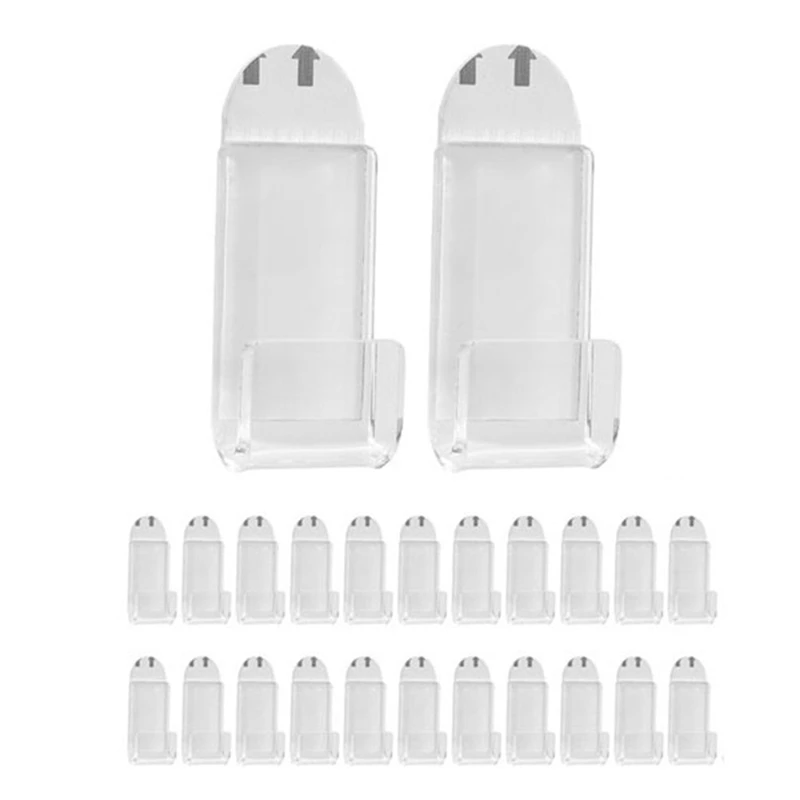 Clear Vinyl Record Display Shelf Wall Mount, 24Pcs Self Adhesive Acrylic Album Record Wall Display Holder Record Hanger-WMAN