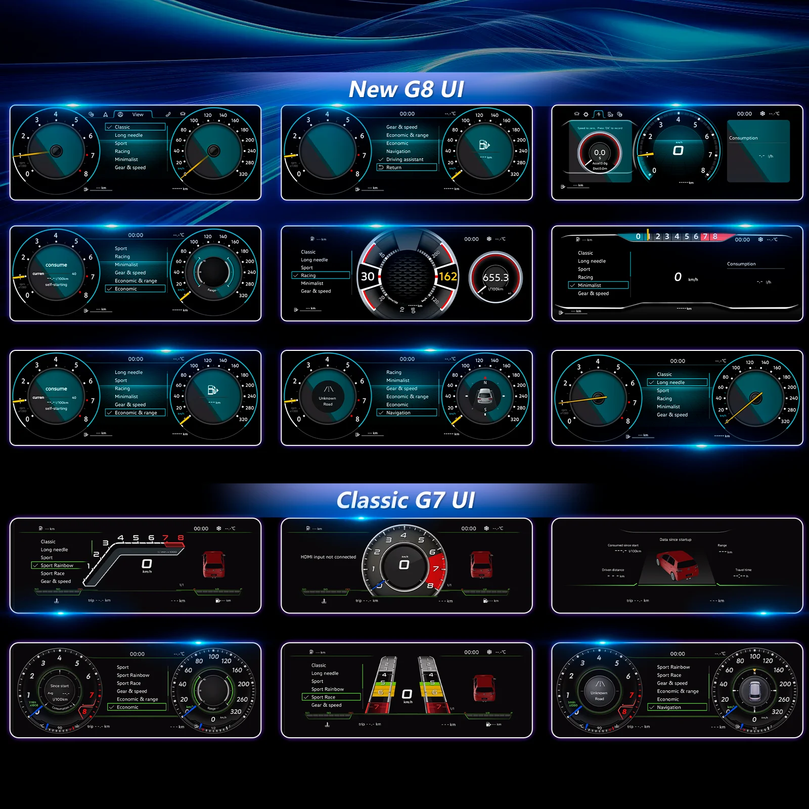 Panel de Instrumentos Navicluster de 10.25'' para Volkswagen Passat B5 Años 1996-2006, Panel Digital con Soporte para Carplay, HDMI, Velocímetro LCD, Cabina Virtual 6