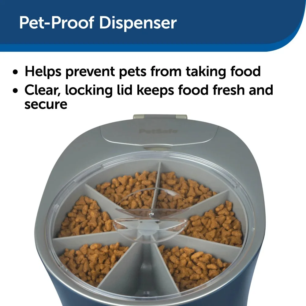 Programmable Automatic Cat and Dog Pet Feeder Holds 7.5 Pounds Drinker for Dogs Feeding and Water Dog Food Dispenser Feeders