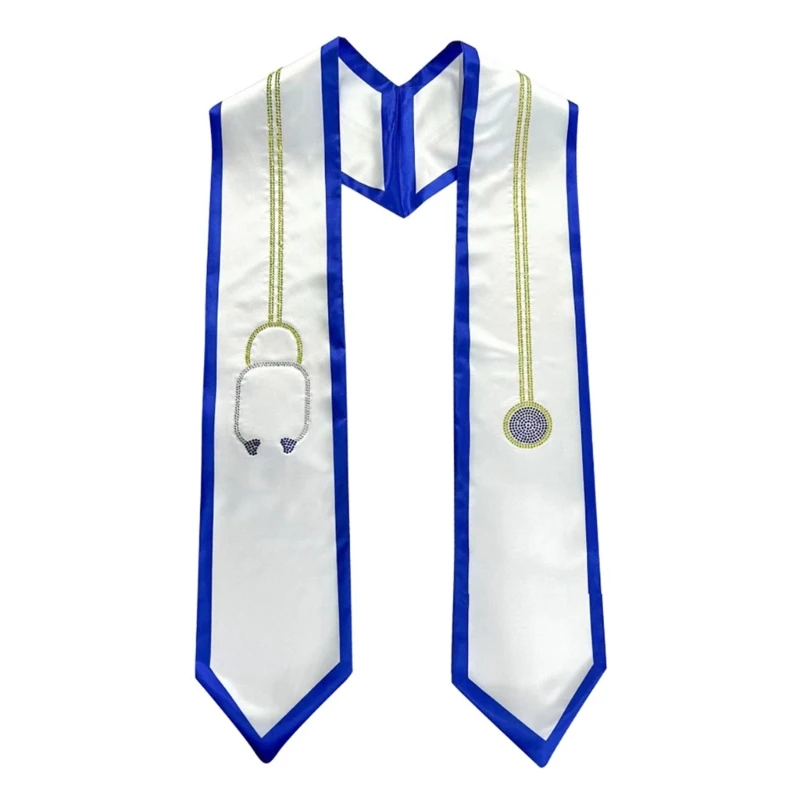 Graduation Stole White Soft Sash Unisex Teens Graduation Stole Scarf for College Student Graduate Photograph