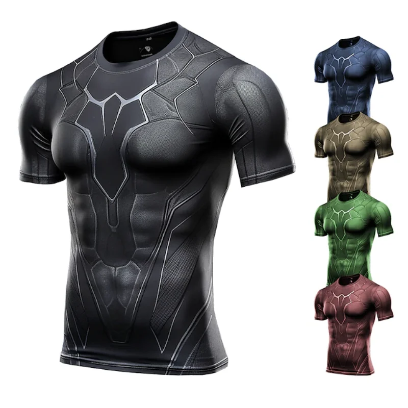 New Men\'s Running Shirt Bottom Tops Athletic Casual Breathable Moisture Wicking T-Shirt Gym Workout Soft Short Sleeve Sportswear