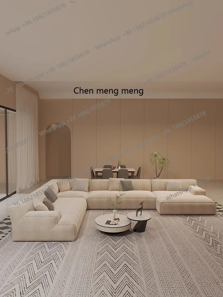 X الحد الأدنى، غرفة المعيشة المنزلية المصنوعة من القماش غير اللامع، مجموعة أريكة مسطحة كبيرة وبسيطة #2