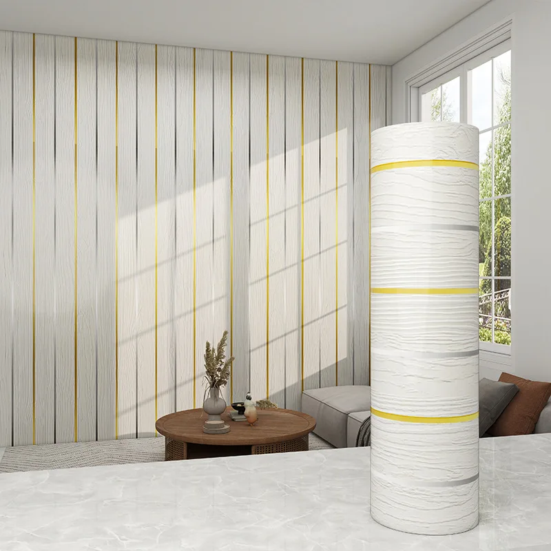 نسيج الرخام الاصطناعي ورق حائط ذاتي اللصق لغرفة النوم جدار PVC الذهب ختم الخشب الحبوب مصبغة ورق الحائط ديكور المنزل