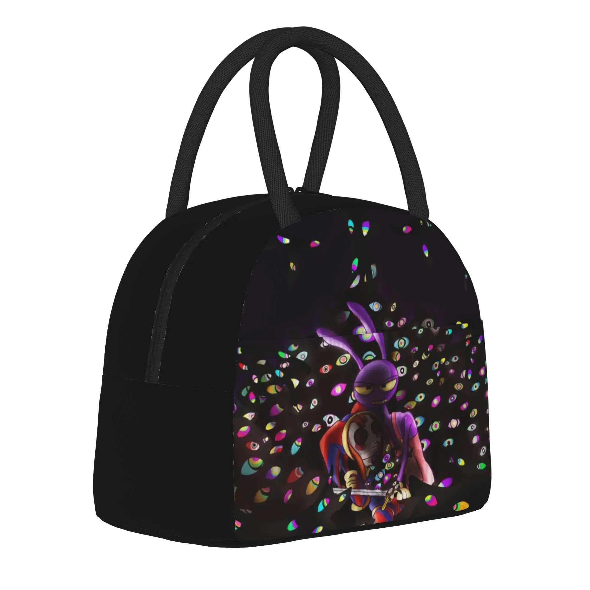 Pomni And Jax Cartoon Digitals Circus  Insulated Lunch Bags Thermal Bag Meal Container  Leakproof Lunch Box Tote Food Handbags