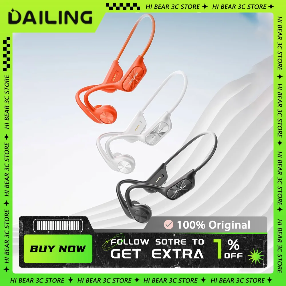 

DaiLing S700 Bone Conduction Headset Wireless Bluetooth Earphone 360°Pro Surround Range Call Noise Reduction IPX7 Waterproof