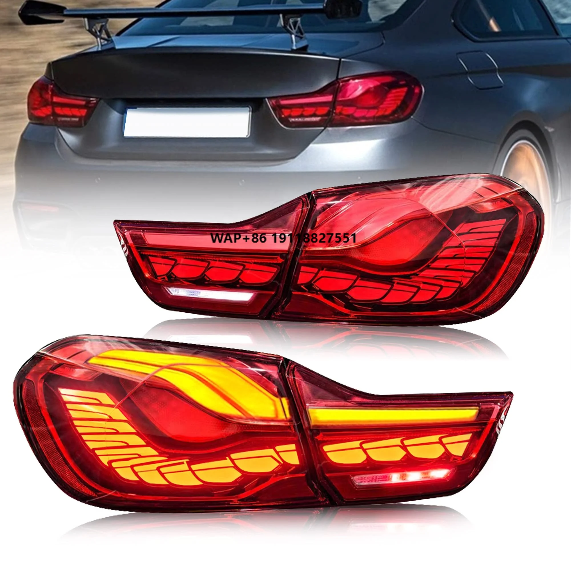 

For 4 Series F32 F33 F36 M4 F82 F83 2014-2020 OLED Tail Light Dragon Scale 3D Animation Sequential Turn Signal