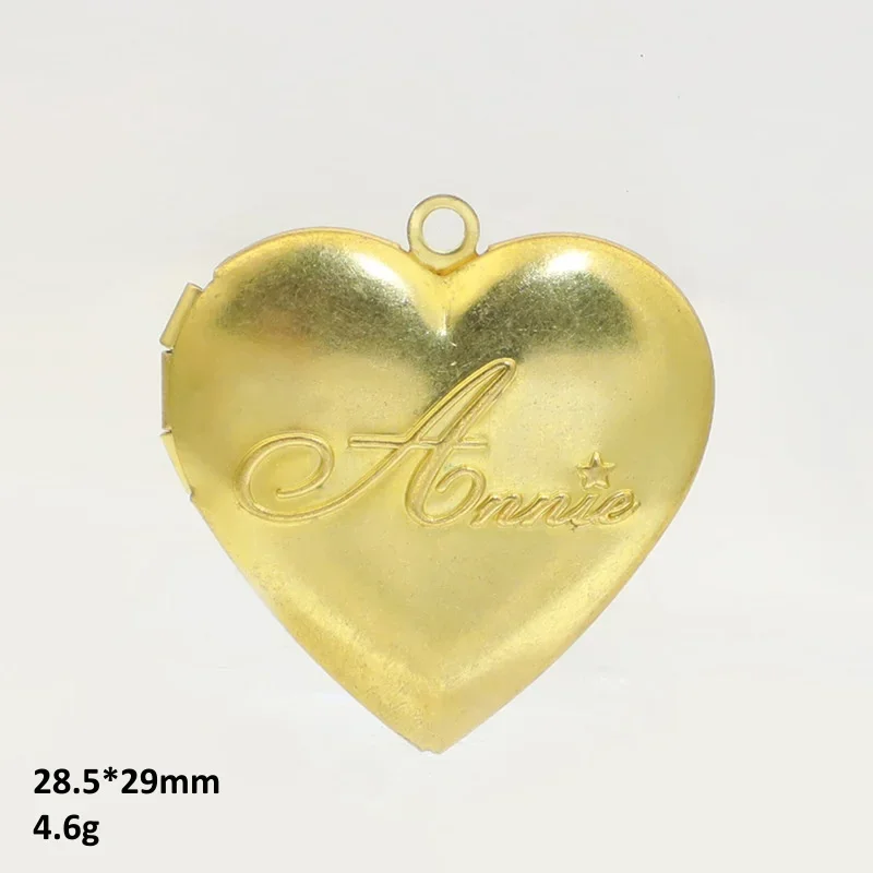 BoYuTe (50 Pieces/Lot) Metal Brass Heart Shaped Photo Locket Pendant Can Open Diy Jewelry Accessories Wholesale