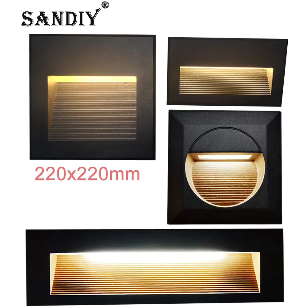 SANDIY Outside Wall Lamp Waterproof Stair Light 12V/24V Outdoor Street Lighting Big Size 220V/110V Sconce Balcony Step Luminaire