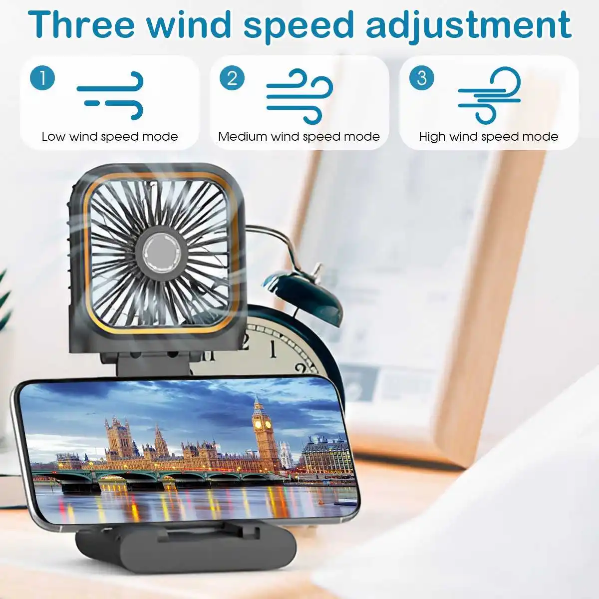Durable Portable Neck Hanging Handheld Fan With Phone Holder Outdoor Camping Office Picnic Cooling Accessories