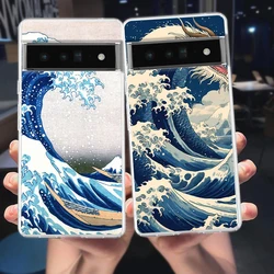 Fashion Japan The Great Wave Of Kanagawa Phone Case For Google Pixel 9 Pro XL 8 7 6 Pro 8A 7A 6A 5 4 5A 4A 3A XL 5G Clear Cover