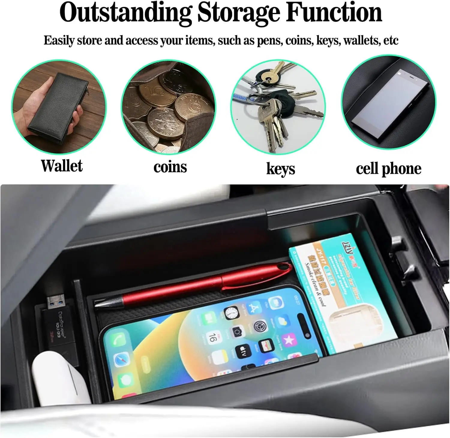

Stowing Tidy Box For Toyota Prius 2023-26 Armrest Storage Box Central Center Console Glove Organizer Case Container Accessories