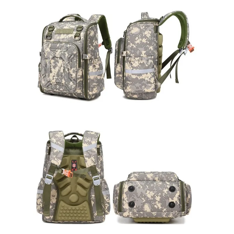 Trendy Camouflage Kid Rucksack Primary Student Schoolbag Boy Satchels Large Capacity Book Bag Waterproof Durable School Backpack