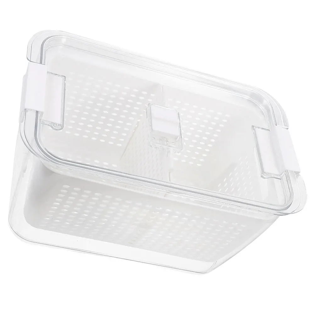 

Fruit Container Grape Berries Strawberry Salad Colander Fridge Organizer Drainage Holes Fresh Storage Vegetable Bins
