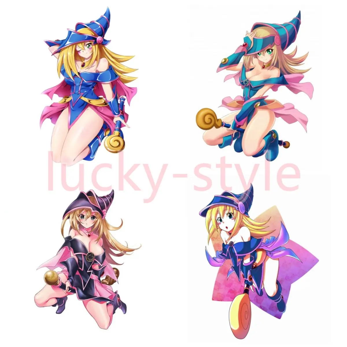 

Cute Anime YuGiOh Dark Magician Girl Car Stickers Waterproof Scratch-proof Decal Motorcycle Laptop Car Label Windows Decoration