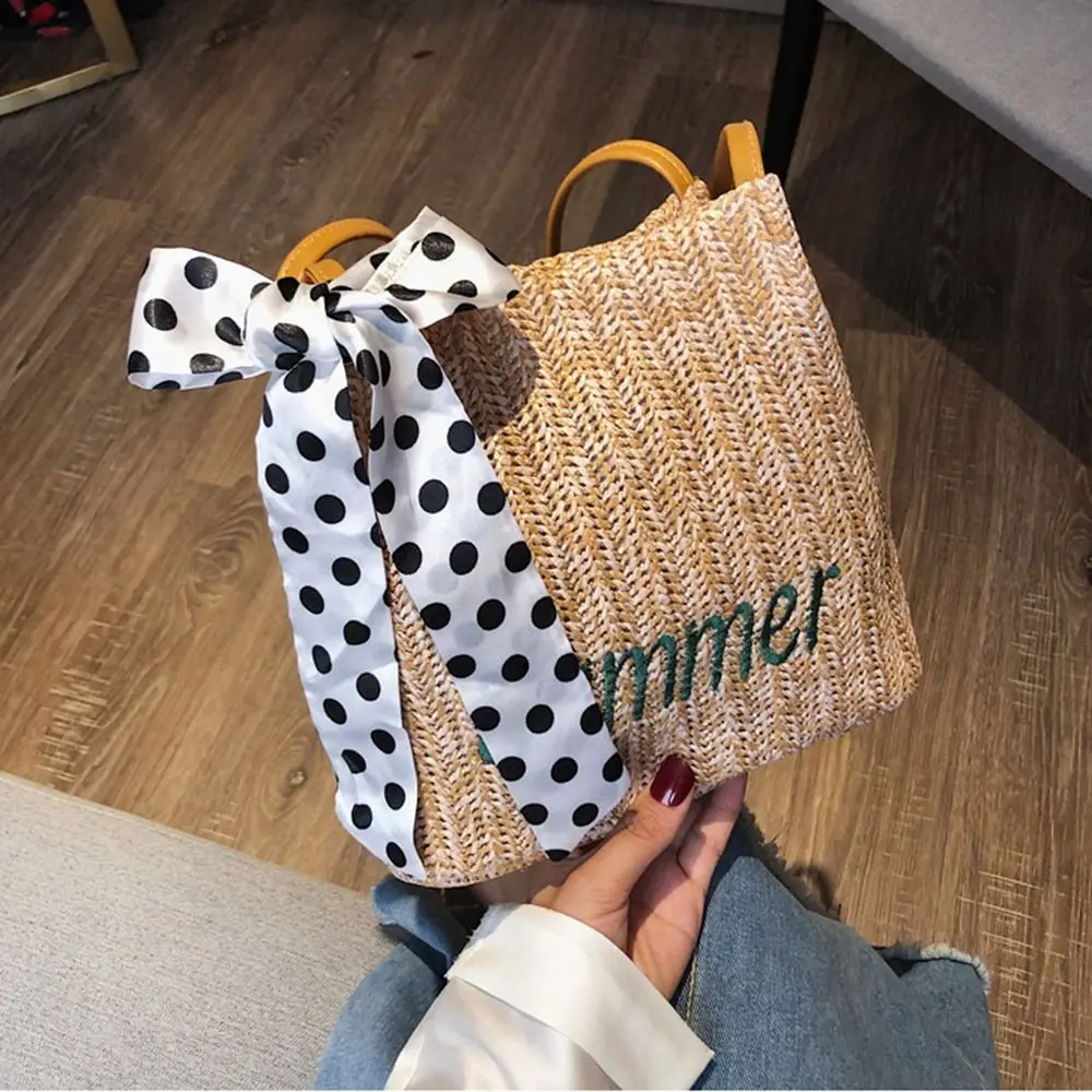 

Fashion Rattan Woven Handbag Knit Round Straw Handbag Straw Bag Crossbody Bag Summer Beach Bag