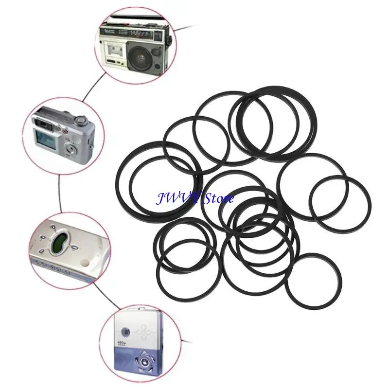 573A 50pc DVD Rubber Belt 30-135mm Cassette Mixed Square for Cassette Player Recorder