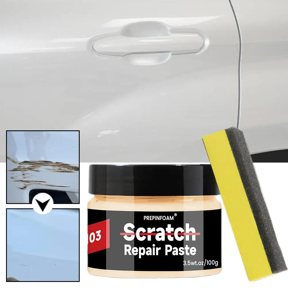 30g/100g Car Scratch Repair Wax Paste, Polishing Compound with Sponge for Minor Scratches & Paint Restoration Car Gadgets