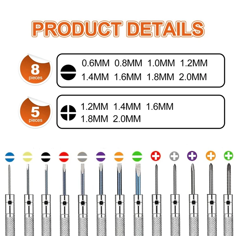 13 Pieces Watch Screwdriver Set With 26 Extra Pieces Of Screwdriver Bits Tools For Watchmakers